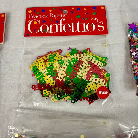 Peacock Papers Christmas Confetti Party Supplies NOS Vintage - Picture 4 of 7